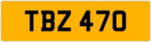 TBZ 470 T 3x3 DATELESS PRIVATE NUMBER PLATE TOM TONY TEL TOD TODD TAM TAJ TRACE - Picture 1 of 1