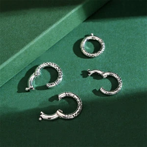 Oxidized 925 Sterling Silver Spiral Spring Ring Clasp Bracelet Necklace - Picture 1 of 12