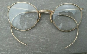 Vintage Ornate ROUND WIRE Eyeglasses SHURON Ful-Vue 1/10 12K GOLD FILLED KGF  - Picture 1 of 6