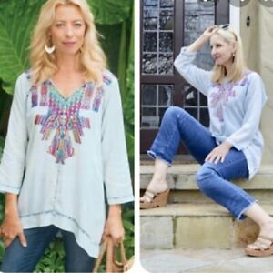 Details about   F&F 8 BNWT Blue White Aztec Print Bardot 3/4 Sleeve Blouse Tunic Party Top