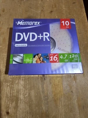 Memorex 16x DVD+R Media - 4.7GB - 120mm Standard - Slim Jewel Case (5656) 16x Sl - Bild 1 von 2