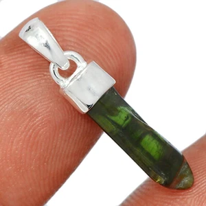 Natural Green Tourmaline 925 Sterling Silver Pendant Jewelry CP50169 - Picture 1 of 1