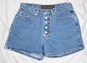 Vtg Sasson Exposed Button Fly Jean Denim HighWaist Shorts Women's Size 9 80s Y2K - Picture 1 of 7