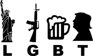LGBT sticker decal funny Liberty Guns Beer Trump President - Foto 1 di 26