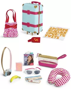 NUOVO! BAGAGLI DA VIAGGIO RAGAZZA AMERICANA + SET ACCESSORI DA VIAGGIO IN STILE - Foto 1 di 10