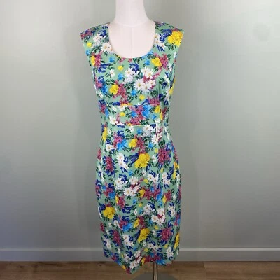 J. Peterman Modern Vintage Floral colorful sheath spring dress size 10 - Image 1 of 4