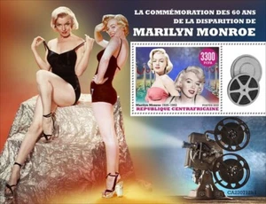 África Central - Actriz Marilyn Monroe 2022 - Hoja de recuerdo de estampillas - CA220712b1 - Imagen 1 de 1