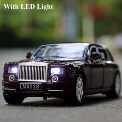 1:24 Rolls-Royce Phantom Diecast Car Model Toys Sound&Light Black/Red - Image 1 of 4