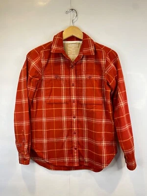 Camisa de franela REI Wallace Lake roja a cuadros abotonada algodón orgánico para mujer XS Foto 1 de 4