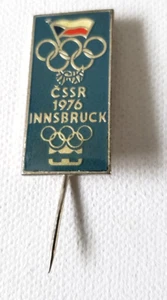 Vintage CSSR 1976 INNSBRUCK Olympics Metal Enamel Pin Czechoslovakia - Picture 1 of 4