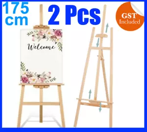 2Pcs Wooden Artist Art Easel Painting Display Wedding Tripod Welcome Stand 175cm - Picture 1 of 3