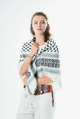 Houndstooth scarf Keffiyeh Arafat Hatta cotton wide scarf palestine Shemagh - Image 1 of 4