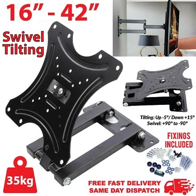 TV Wall Bracket Mount Swivel Tilt 14 26 30 32 36 Up To 42 Inch Plasma LCD LED - Image 1 of 4