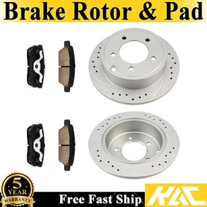 Drilled Solid Rotor & Ceramic Brake Pads 53036+D1037 Rear For Jeep Patriot 08-17 - Picture 1 of 22
