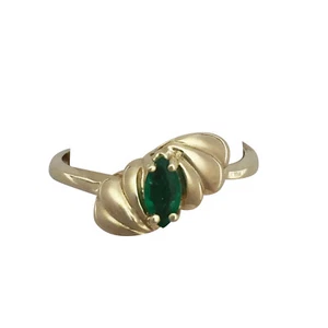 Oval Emerald Ring 14k Yellow Gold - Picture 1 of 2