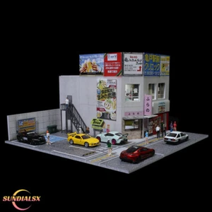 Diorama 1/64 Car Garage Model LED Lighting Japanese Building Scene Display Model - Picture 1 of 15