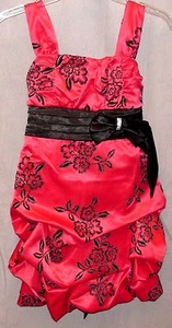 My Michelle NWT Size 12/14 Red & Black Floral Pick-up Style Bubble Fancy Dress  - Picture 1 of 17