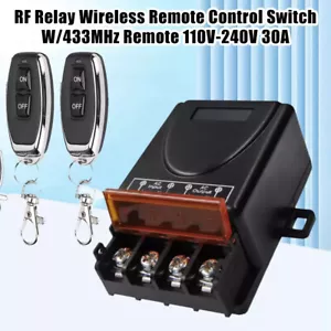 433Mhz Wireless Remote Control Switch AC 110V-240V 30A Relay Receiver Long Range - Picture 1 of 16