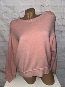 Made In Italy Strickpullover Kurzpullover rosa Ripp & Rollkanten One Size S/M - Bild 1 von 6
