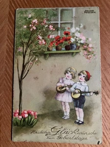 Alte Ansichtskarte 1934 Glückwunsch zum Geburtstag, Grußkarte - Bild 1 von 2