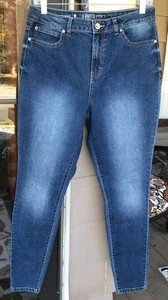 JLO Jennifer Lopez Gr. 10 High Rise Skinny blau Stretch Denim Jeans D7 - Bild 1 von 6