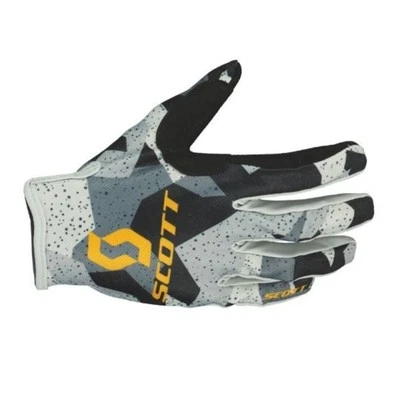 Scott 350 Fury Evo Junior MX Gloves Kids Camo Grey Yellow - Image 1 of 2