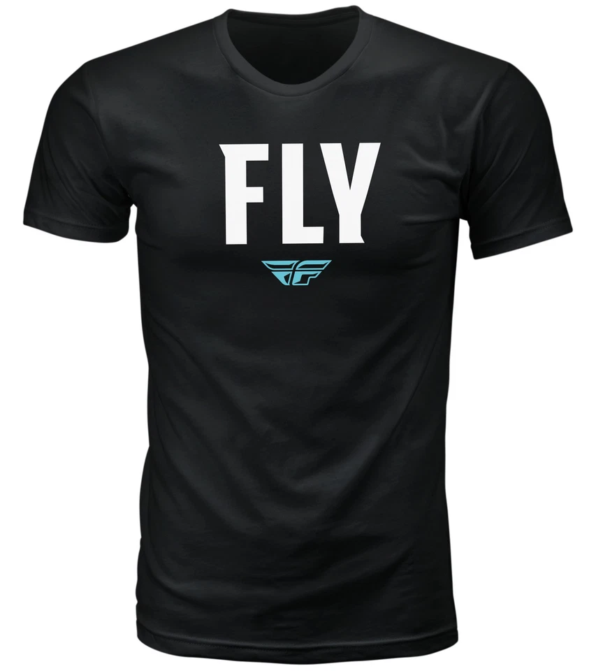 Fly Racing WFH Casual Mens Short Sleeve T-Shirt Black - Image 1 of 1
