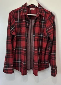 Faherty Legend Pullover Hemd rot kariert Flanell Knopfleiste Damen Medium **LESEN - Bild 1 von 15