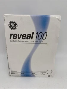 New 49349 GE REVEAL Light 4 Bulbs FULL SPECTRUM NOS A19 1260 Lumens - Bild 1 von 4