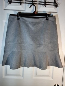 Whitney Port modischer grauer Rüschenrock Gr. 16 gefütterte Einsätze Reißverschluss adrett  - Bild 1 von 7