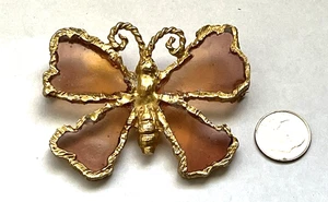 Vintage Signed JOY Les Bernard Resin Plique a Jour Style Butterfly Pin Brooch - Picture 1 of 7