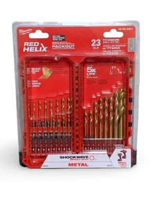 Milwaukee 48-89-4631 Juego de brocas de titanio hélice roja onda de choque - 23 piezas - Nuevo - Imagen 1 de 2