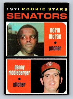 1971 Topps #93 Rookie Stars (McRae / Riddleberger) Washington Senators - EX - Image 1 of 2