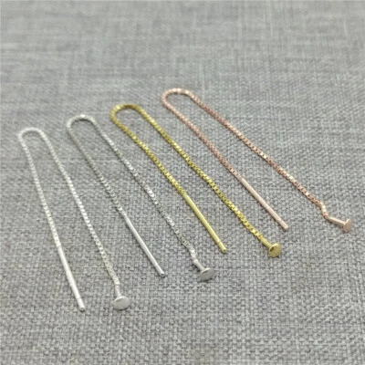 5prs of 925 Sterling Silver Chain Earring Threaders Rhodium Plated Gold Plated - Imagem 1 de 3