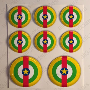Central African Republic Stickers Roundel Cockade 3D Resin Domed Air Force - Imagen 1 de 1