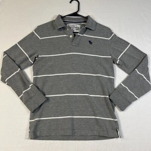 Abercrombie Boys Pullover Long Sleeve Shirt Gray Embroidered Youth Large - Picture 1 of 7