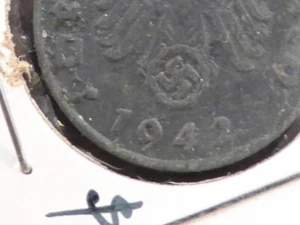 DEUTSCHLAND 3. REICH 1942 J 1 REICHSPFENNIG ZWEITER WELTKRIEG ZINK - Bild 1 von 6
