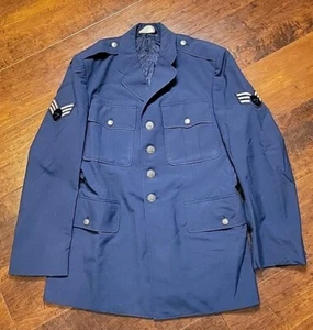 United States Military Air Force USAF Poly Wool Tropical Mens Coat Blue 40 Reg - Picture 1 of 9