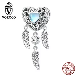 Voroco Women 925 Sterling Silver Heart-shaped Dream Charm European Fit Bracelets - Picture 1 of 12