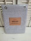 New West Elm Gray & White Railroad Striped 100% Cotton Shower Curtain