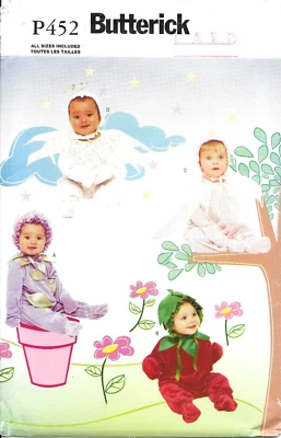 Uncut Butterick Sewing Pattern P452 Infants Costume in Four Variations All Sizes - Image 1 of 2
