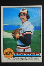 Sammy Stewart (d.2018) Baltimore Orioles Autographed Signed 1979 Topps #206 