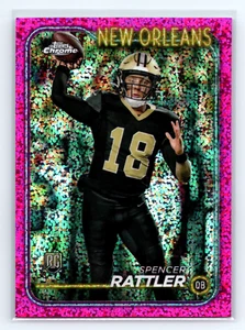 2024 Topps Chrome - Rookies Spencer Rattler #213 Pink Speckle /399 (RC) (SP) - Imagen 1 de 2