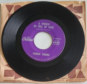 Faron Young Vinyl-Schallplatte ""A World So Full of Love & Forget The Past"" 45 RPM 7 - Bild 1 von 2