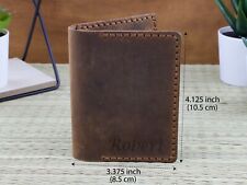 Custom Minimalist Card Holder Leather Wallet Fathers Day Gift Bifold Wallet Gift