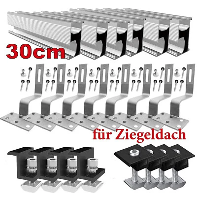 MARKENLOS Solarpanel Halterung Ziegeldach Montageset PV Befestigung Schiene Montageschiene