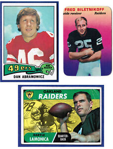 1968 1970 1972 1973 Topps Football Card 49ers RAIDERS Finish Your Set 30% OFF 2+
