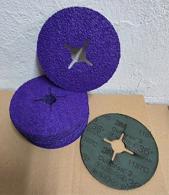 5x 3M CUBITRON 3 Fiberscheiben '1187C' (125mm Körnung P36+) Schleifscheiben