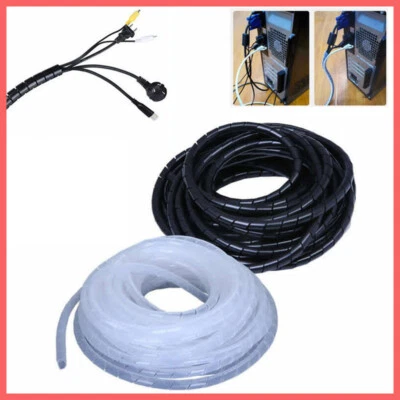 Black White Spiral Cable Wrap Organizer Plastic Cover for Electrical Wires Cable - Image 1 of 4