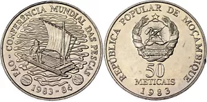 Mosambik, Weltfischereikonferenz FAO, 1983, 50 Meticais, KM#106, UNC - Bild 1 von 1